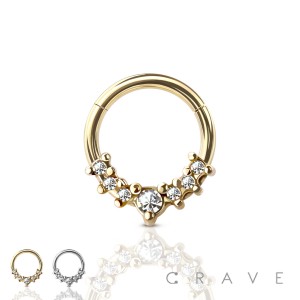 316L SURGICAL STEEL HINGED SEGMENT CLICKER FOR NOSE RINGS PIERCING