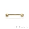 14K Gold BARBELL WITH BALL