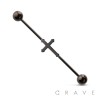 CROSS CENTERED 316L SURGICAL STEEL INDUSTRIAL BARBELL