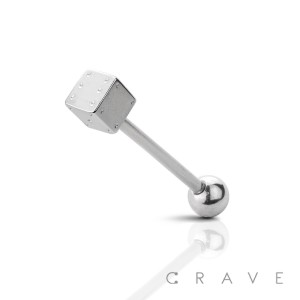 DICE END 316L SURGICAL STEEL BARBELL