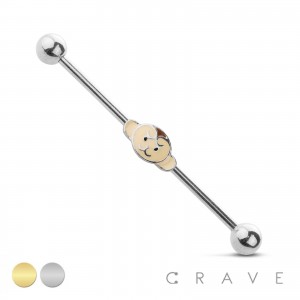 LITTLE MONKEY 316L SURGICAL STEEL INDUSTRIAL BARBELL (ANIMAL)