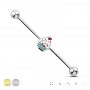 CUPCAKE 316L SURGICAL STEEL INDUSTRIAL BARBELL (SUMMER)