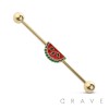 WATERMELON 316L SURGICAL STEEL INDUSTRIAL BARBELL (SUMMER)(FRUIT)