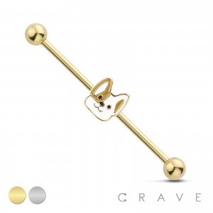 CUTE CORGI 316L SURGICAL STEEL INDUSTRIAL BARBELL