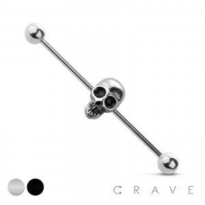 SKULL HEAD (ALLOY) 316L SURGICAL STEEL INDUSTRIAL BARBELL