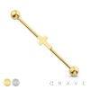 PLAIN CROSS 316L SURGICAL STEEL INDUSTRIAL BARBELL