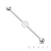 SMILEY FACE 316L SURGICAL STEEL INDUSTRIAL BARBELL