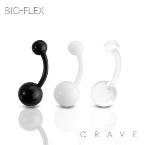 BIO-FLEX BARBELL WITH UV ACRYLIC BALL BASIC NAVEL RING