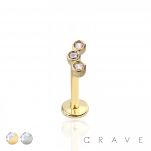 316L SURGICAL STEEL WITH BUBBLE CLUSTERED LABRET