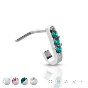 316L SURGICAL STEEL "L" SHAPE NOSE SCREW WITH 3CZ LINE