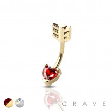 HEART ARROW 316L SURGICAL STEEL NAVEL RING