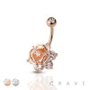 CZ FLOWER 316L SURGICAL STEEL NAVEL RING