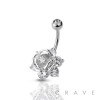 CZ FLOWER 316L SURGICAL STEEL NAVEL RING