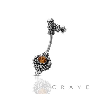 ANTIQUE KEY 316L SURGICAL STEEL NAVEL RING