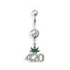 "420" MARIJUANA DANGLE 316L SURGICAL STEEL NAVEL RING