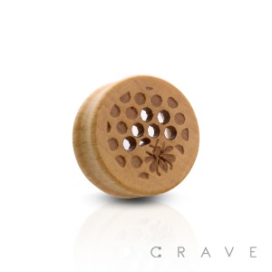 (1 piece) ORGANIC SONO WOOD HOLLOW HONEYCOMB SADDLE PLUG