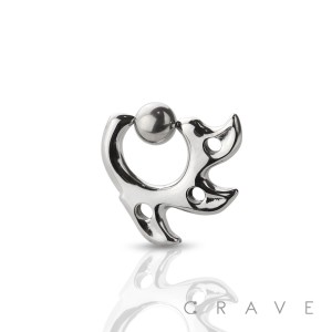 316L SURGICAL STEEL TRIBAL SUN HOOP CAPTIVE BEAD RING