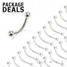 100pcs of 316L Surgical Steel Curved Barbell Package