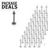 100PCS OF BLACK IP OVER 316L SURGICAL STEEL LABRET W/ 3MM SPIKE PACKAGE