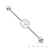 PEACE MARK 316L SURGICAL STEEL INDUSTRIAL BARBELL