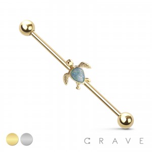 LITTLE TURTLE 316L SURGICAL STEEL INDUSTRIAL BARBELL (ANIMAL)