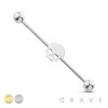SKULL 316L SURGICAL STEEL INDUSTRIAL BARBELL