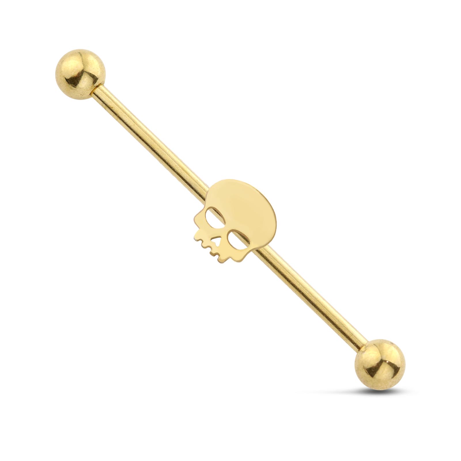 SKULL 316L SURGICAL STEEL INDUSTRIAL BARBELL