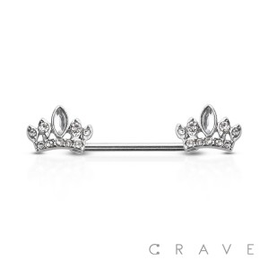 CROWN 316L SURGICAL STEEL NIPPLE BAR