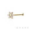 6 PETALS CZ FLOWER 316L SURGICAL STEEL NOSE BONE STUD