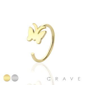 BUTTERFLY 316L SURGICAL STEEL HOOP RING