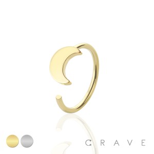 CRESCENT MOON 316L SURGICAL STEEL HOOP RING