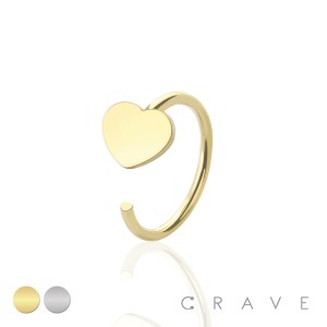 HEART 316L SURGICAL STEEL HOOP RING