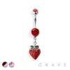 STRAWBERRY 316L SURGICAL STEEL DANGLE NAVEL RING (FRUIT)