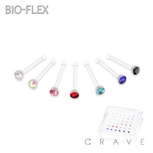 36 PCS OF BIO-FLEX MIXED ROUND CZ NOSE BONE PACKAGE