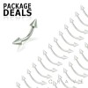 100 PCS OF 16GA  316L SURGICAL STEEL SPIKE CURVE BARBELL PACKAGE