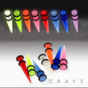 ACRYLIC FAKE TAPER WITH GLOW IN THE DARK