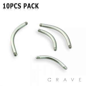 10PCS OF 316L SURGICAL STEEL EXTERNALLY THREADED REPLACEMENT CURVED BAR PACKAGE