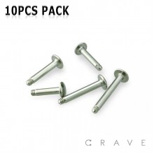 10PCS OF 316L SURGICAL STEEL EXTERNALLY THREADED REPLACEMENT LABRET BAR (ROUND BOTTOM) PACKAGE