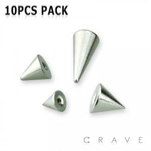 10 PIECES OF 316L SURGICAL STEEL PLAIN THREADED SPIKE PACKAGE