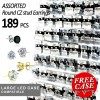 189PCS OF ASSORTED PRONG ROUND CZ STUD EARRINGS PANEL