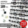189PCS OF ASSORTED PRONG SQUARE CZ STUD EARRINGS PANEL