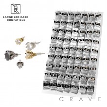 189PCS OF ASSORTED 316L STAINLESS STEEL PRONG ROUND CZ STUD CROWN EARRINGS PANEL