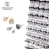 189PCS OF ASSORTED 316L STAINLESS STEEL PRONG SQUARE CZ STUD CROWN EARRINGS PANEL