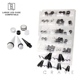 144PCS OF ASSORTED ACRYLIC PLUGS FOR MIX & MATCH PANEL