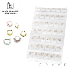 126PCS OF ASSORTED 316L SURGICAL STEEL SEPTUM RINGS (CLICKER, RING, HOOP, FAKE, HANGER) 