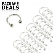 100PCS OF  316L SURGICAL STEEL HORSESHOE PACKAGE
