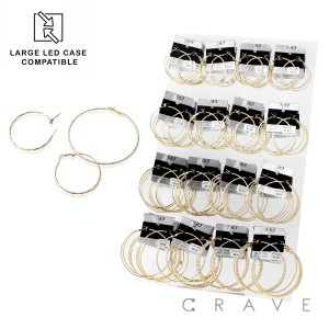 64 PAIRS OF ASSORTED DIAMOND CUT HOOP EARRING INSERT PANEL PACKAGE VER.1