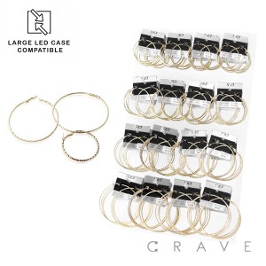 64 PAIRS OF ASSORTED DIAMOND CUT HOOP EARRING INSERT PANEL PACKAGE VER.2