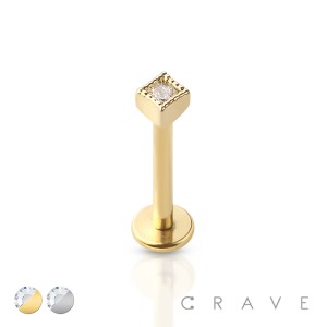 316L SURGICAL STEEL LABRET WITH SOLITAIRE KITE