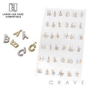 72PCS OF ASSORTED INITIAL A-Z ALPHABET PENDANT WITH CHAINS INSERT PANEL